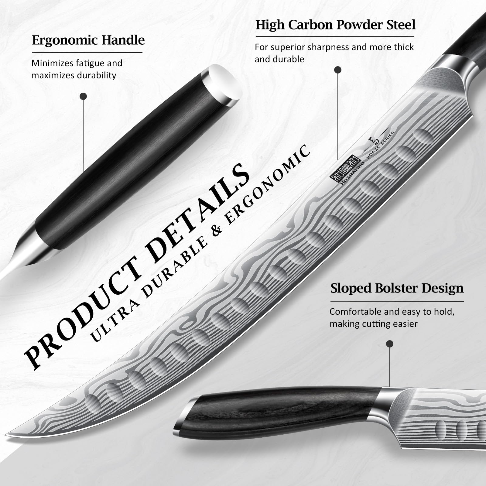 Cuchillo HOSHANHO corte preciso 10 pulgadas: filo de 15 grados para rebanadas limpias