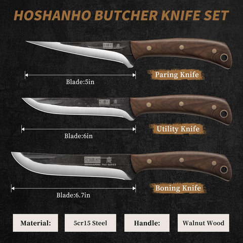 HOSHANHO cuchillo deshuesar 6-7 pulgadas, filo preciso para despiece.