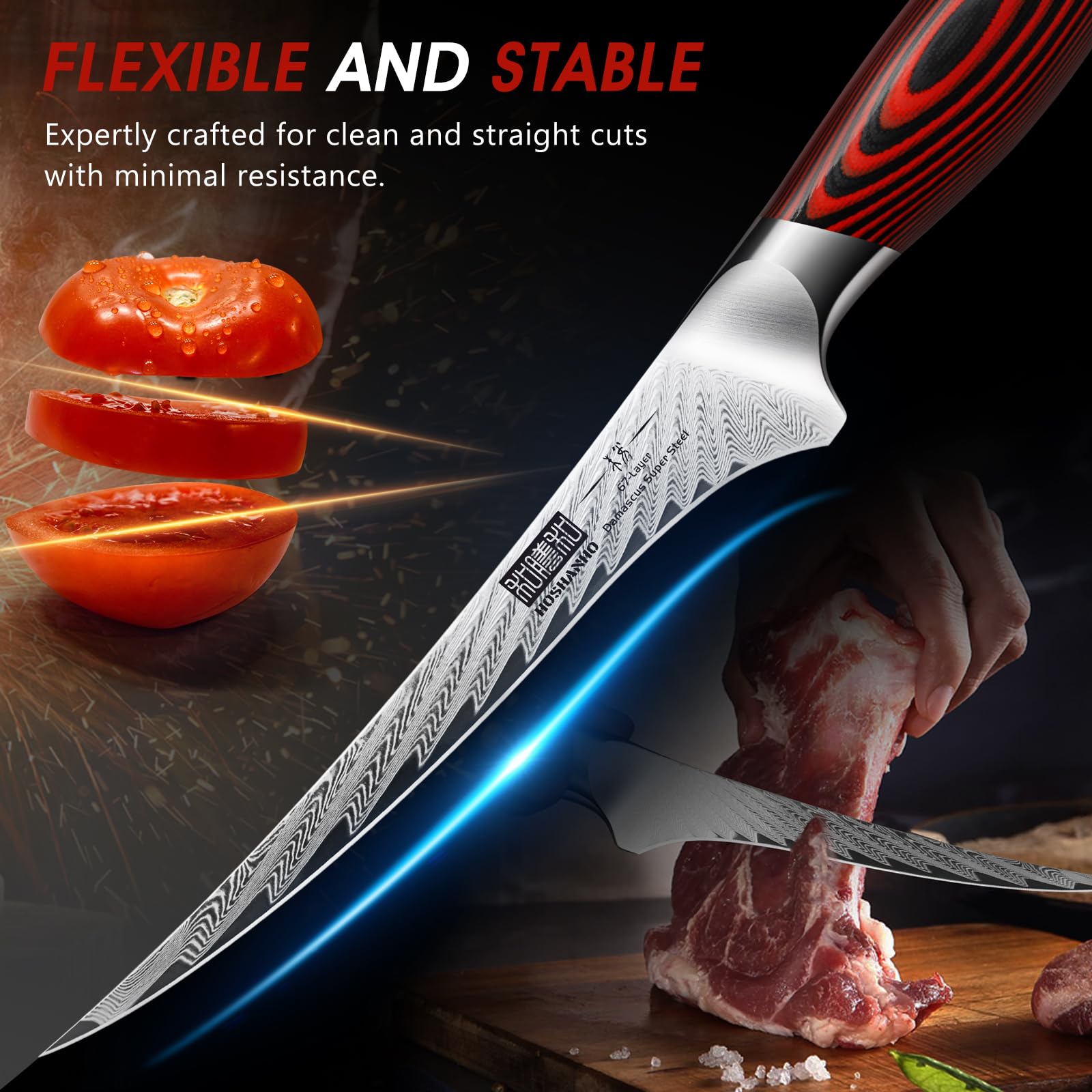 Uso en pescado: deshuesar y filetear con facilidad