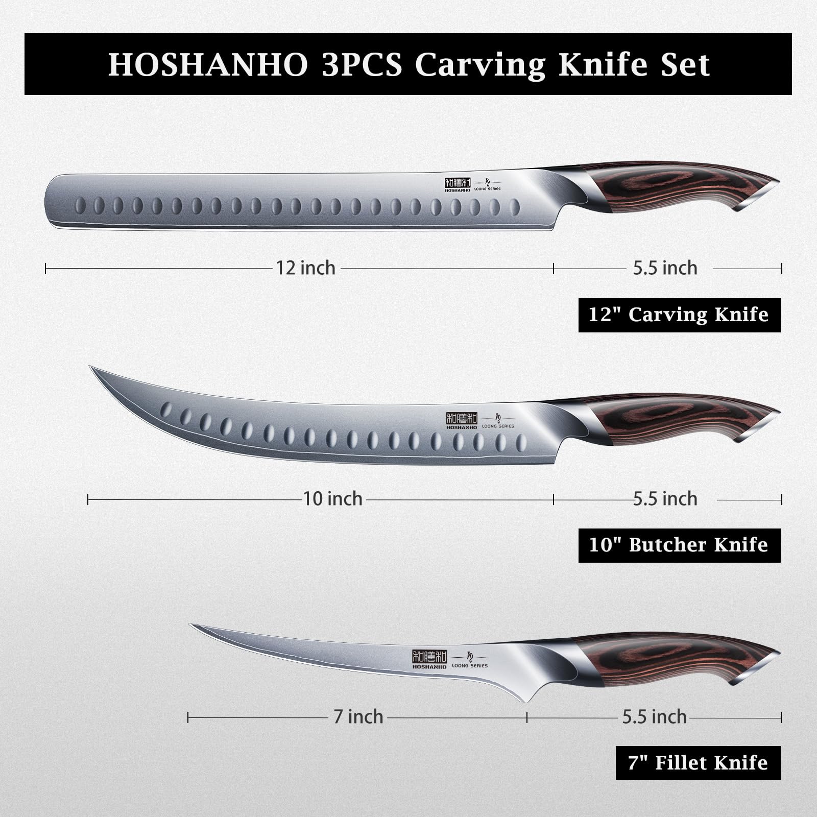 Cuchillo filete HOSHANHO de 7 pulgadas, filo fino para trozos delicados.