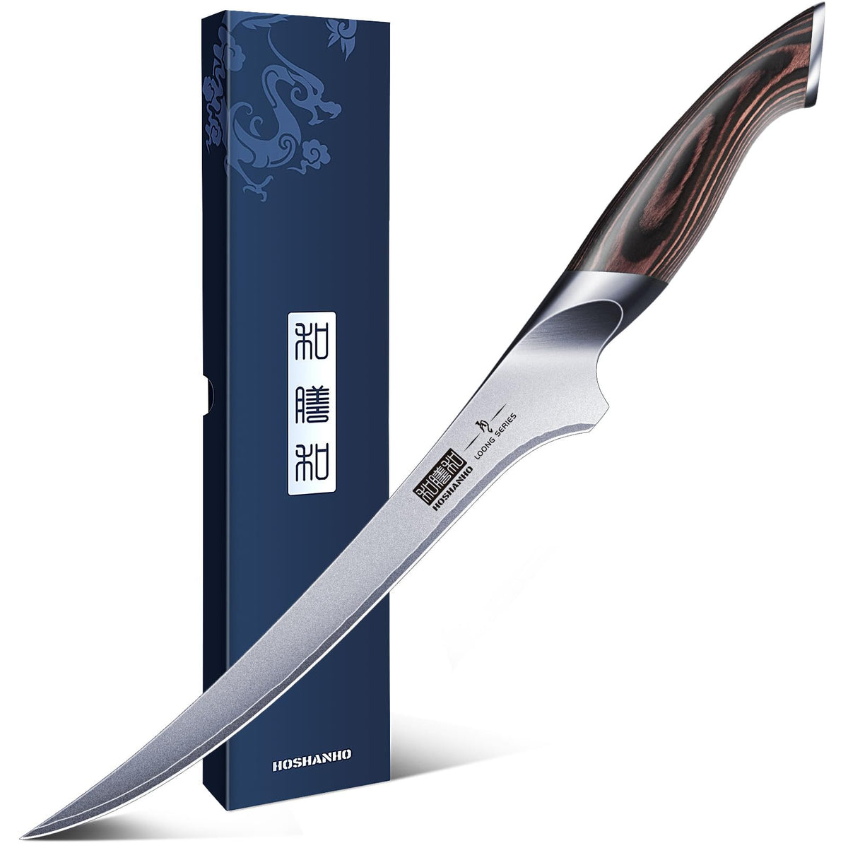 Cuchillo filetear HOSHANHO de 9 pulgadas para filetes limpios y precisos.