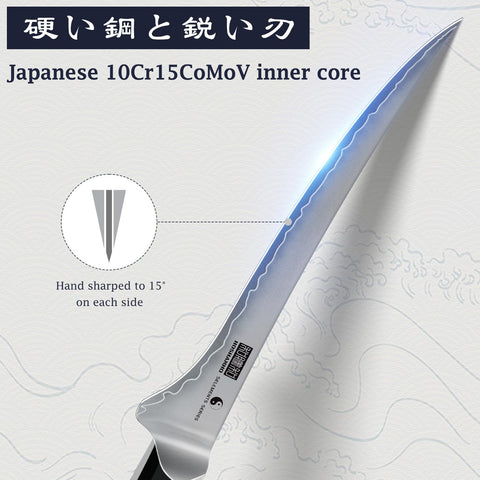 Mango de madera sándalo rojo HOSHANHO ofrece agarre cómodo y seguro.