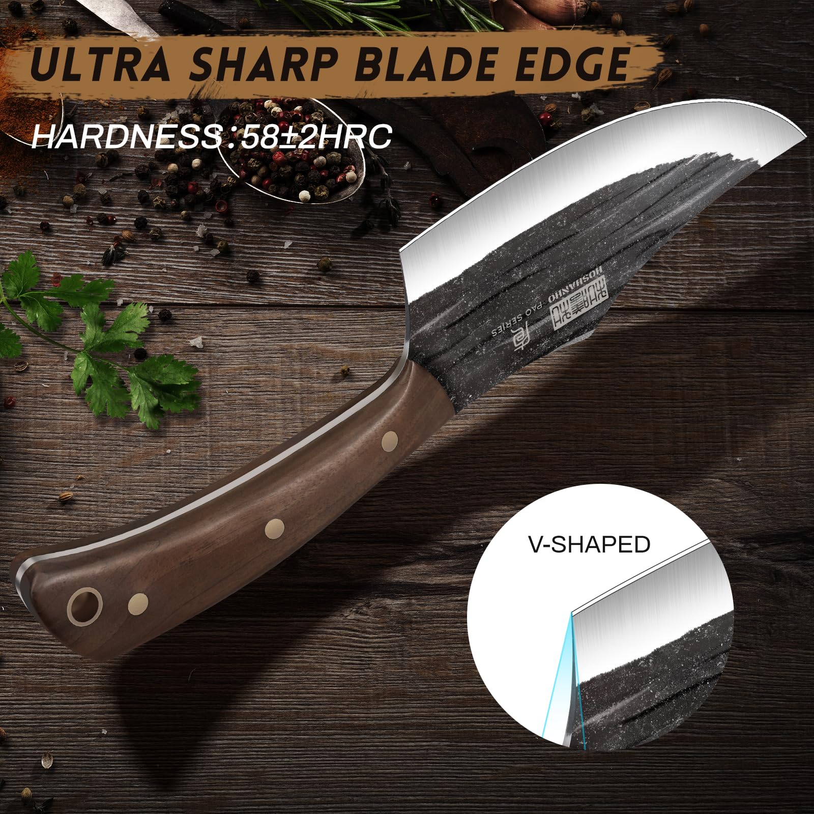 Cuchillo pala HOSHANHO para dividir piezas grandes con facilidad.