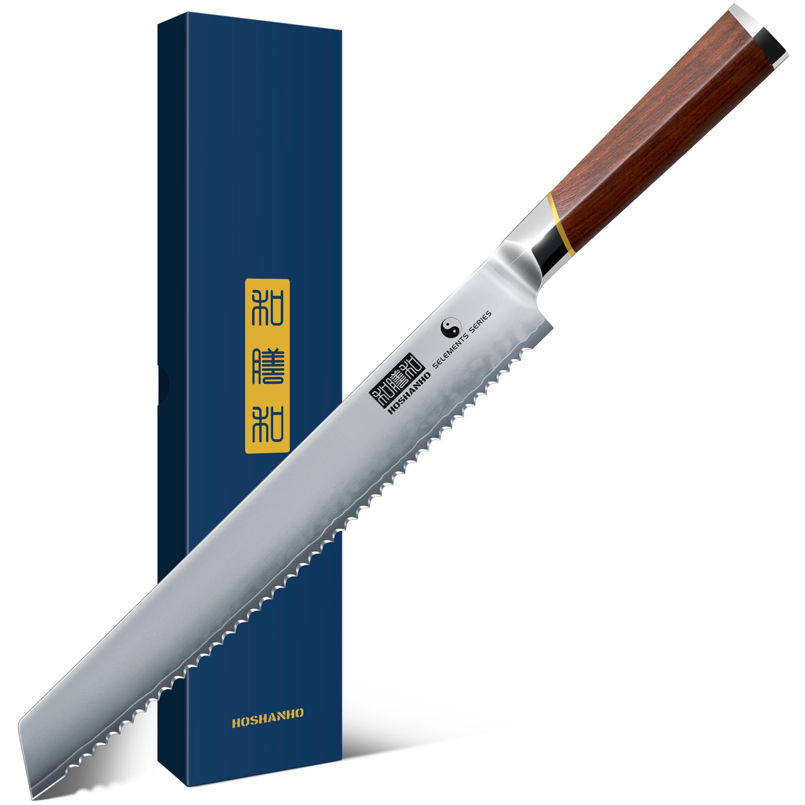 Cuchillo HOSHANHO para pan de 10 pulgadas: corte limpio y preciso.