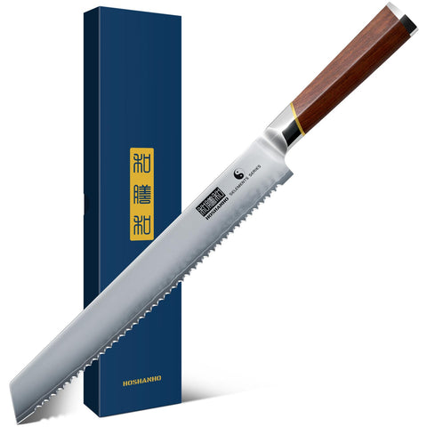 Cuchillo HOSHANHO para pan de 10 pulgadas: corte limpio y preciso.