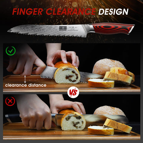 Cuchillo de pan HOSHANHO ideal para pan artesanal y rebanadas uniformes.