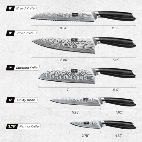 Cuchillo pan serrado HOSHANHO de 8 pulgadas para pan crujiente y cortes limpios