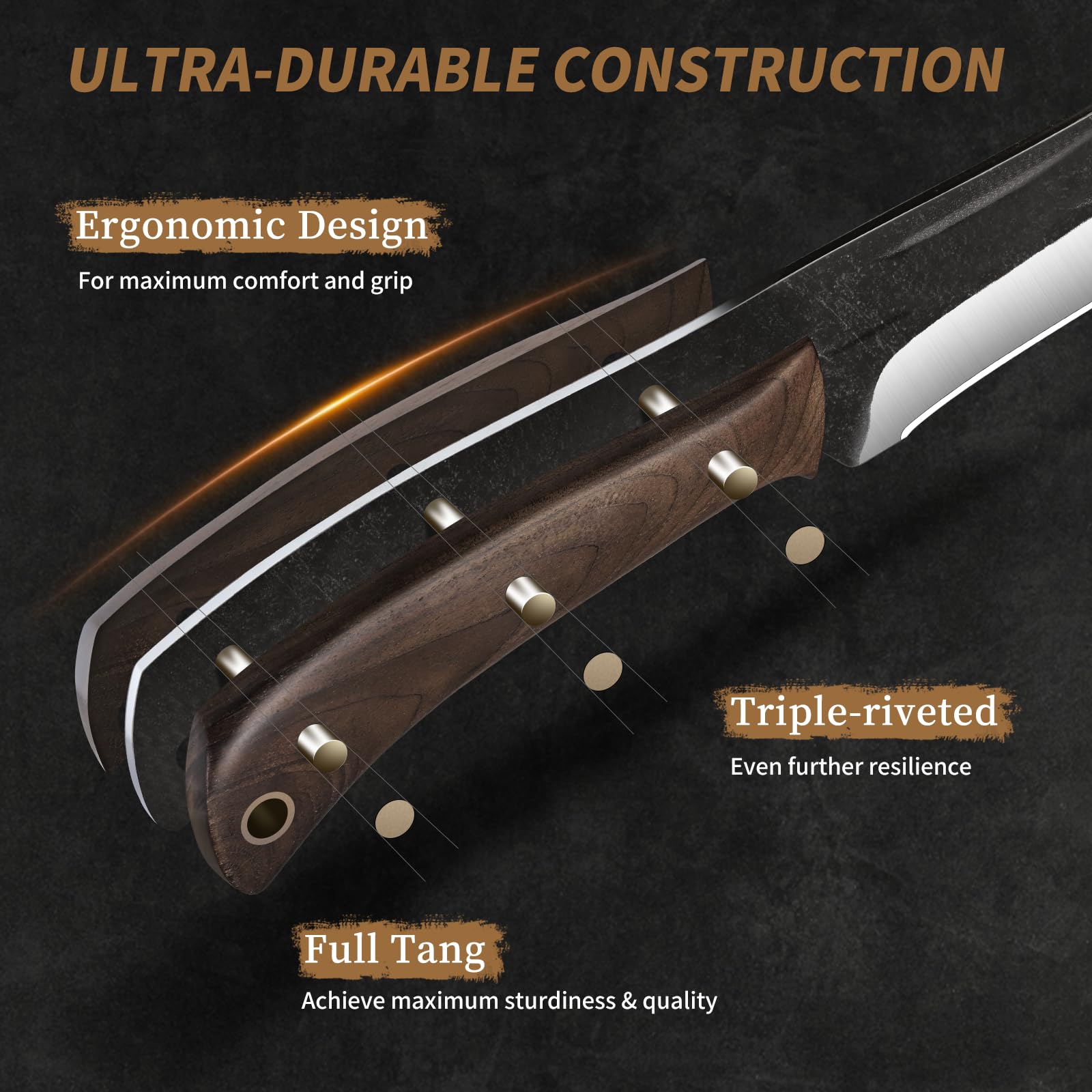 HOSHANHO cuchillo pelar 5 pulgadas, mango ergonómico para control.