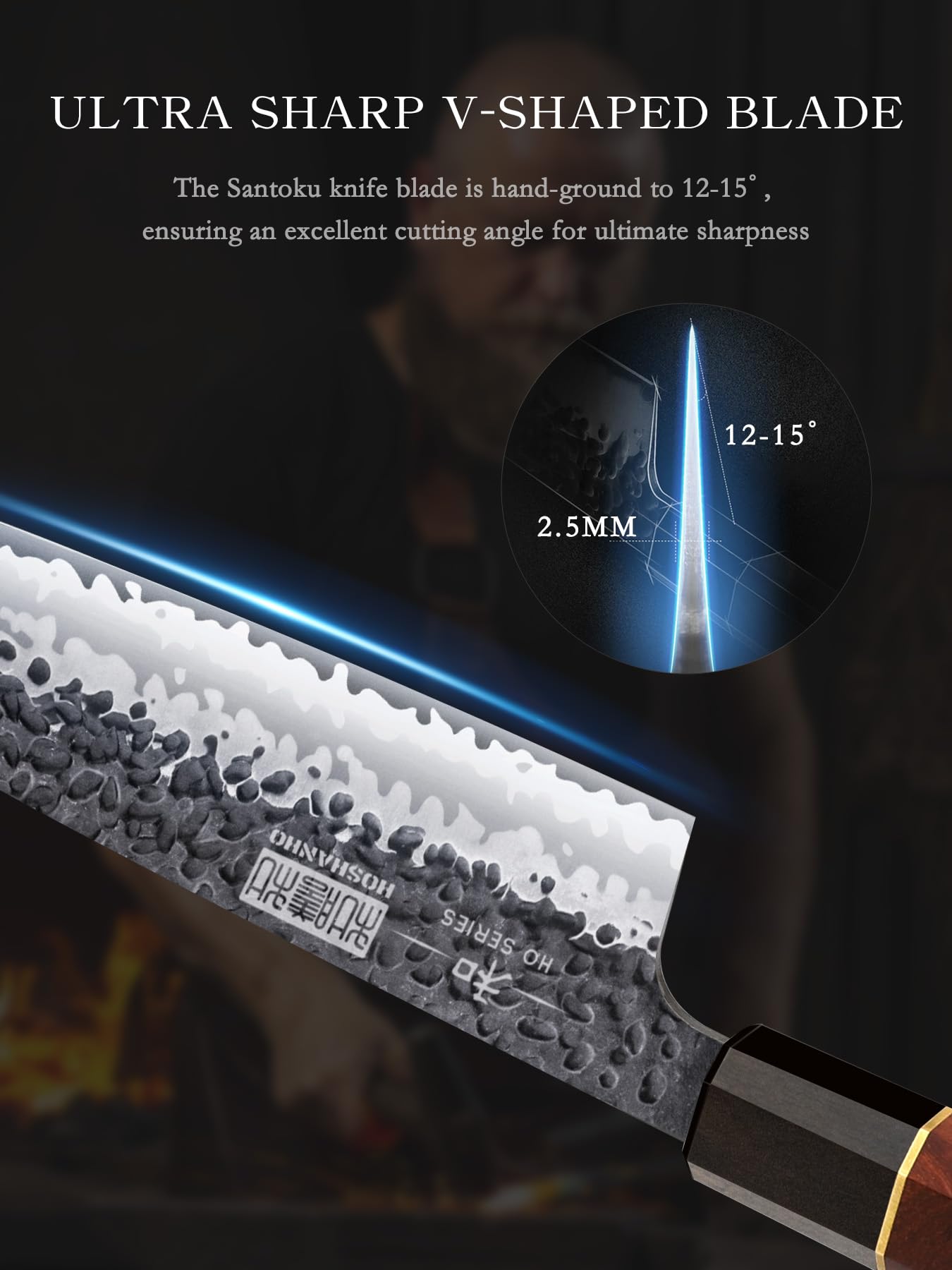 Cuchillo profesional HOSHANHO 7'' para rebanar y picar.