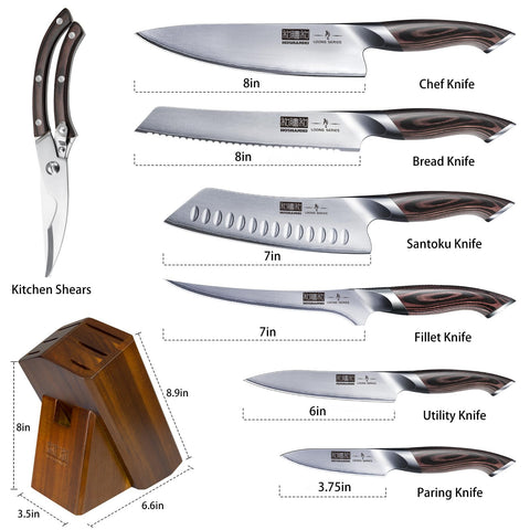 Cuchillo santoku HOSHANHO de 7 pulgadas para cortes versátiles
