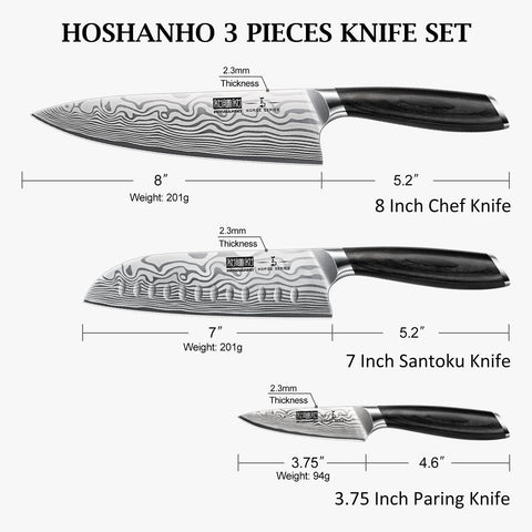 Cuchillo santoku HOSHANHO de 7 pulgadas, versátil para picar y rebanar.