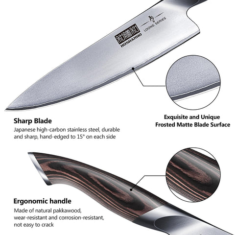 Cuchillo santoku Hoshanho de 7 pulgadas, afilado para picar y rebanar