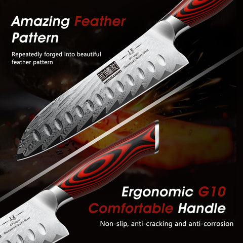 Cuchillo santoku HOSHANHO de 7 pulgadas para verduras y filetes finos.