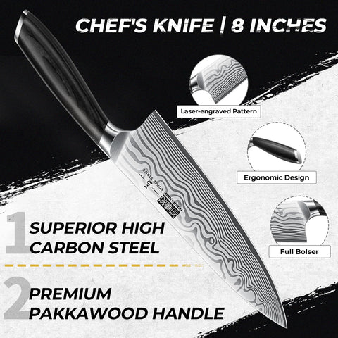 Cuchillo santoku HOSHANHO de 7 pulgadas para picar y rebanar verduras