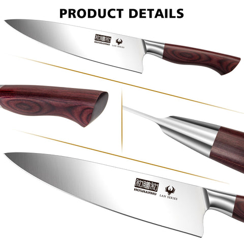 Cuchillo santoku de 7 pulgadas HOSHANHO, filo V para cortes precisos.