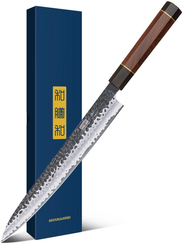 Cuchillo HOSHANHO Yanagiba de 10 pulgadas para cortes ultra finos de sashimi.