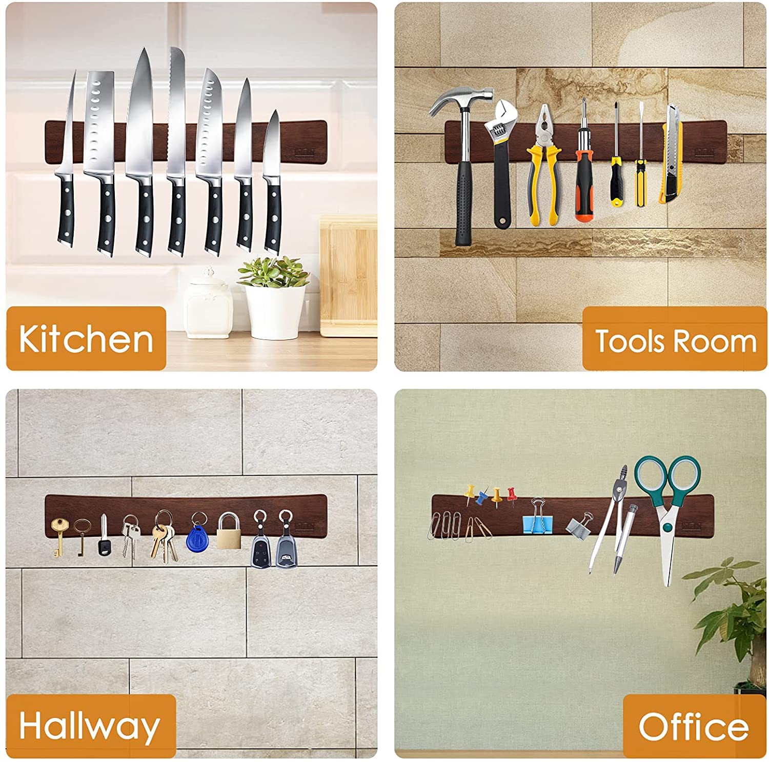 Diseño en arco HOSHANHO en madera de acacia para cocina moderna.