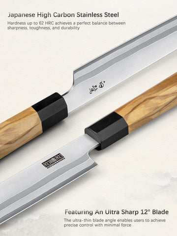Cuchillo HOSHANHO, hoja de acero alto carbono, para filo duradero en la cocina.