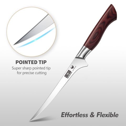 Hoja de alto carbono HOSHANHO de 60 Rockwell para mayor retención de filo.