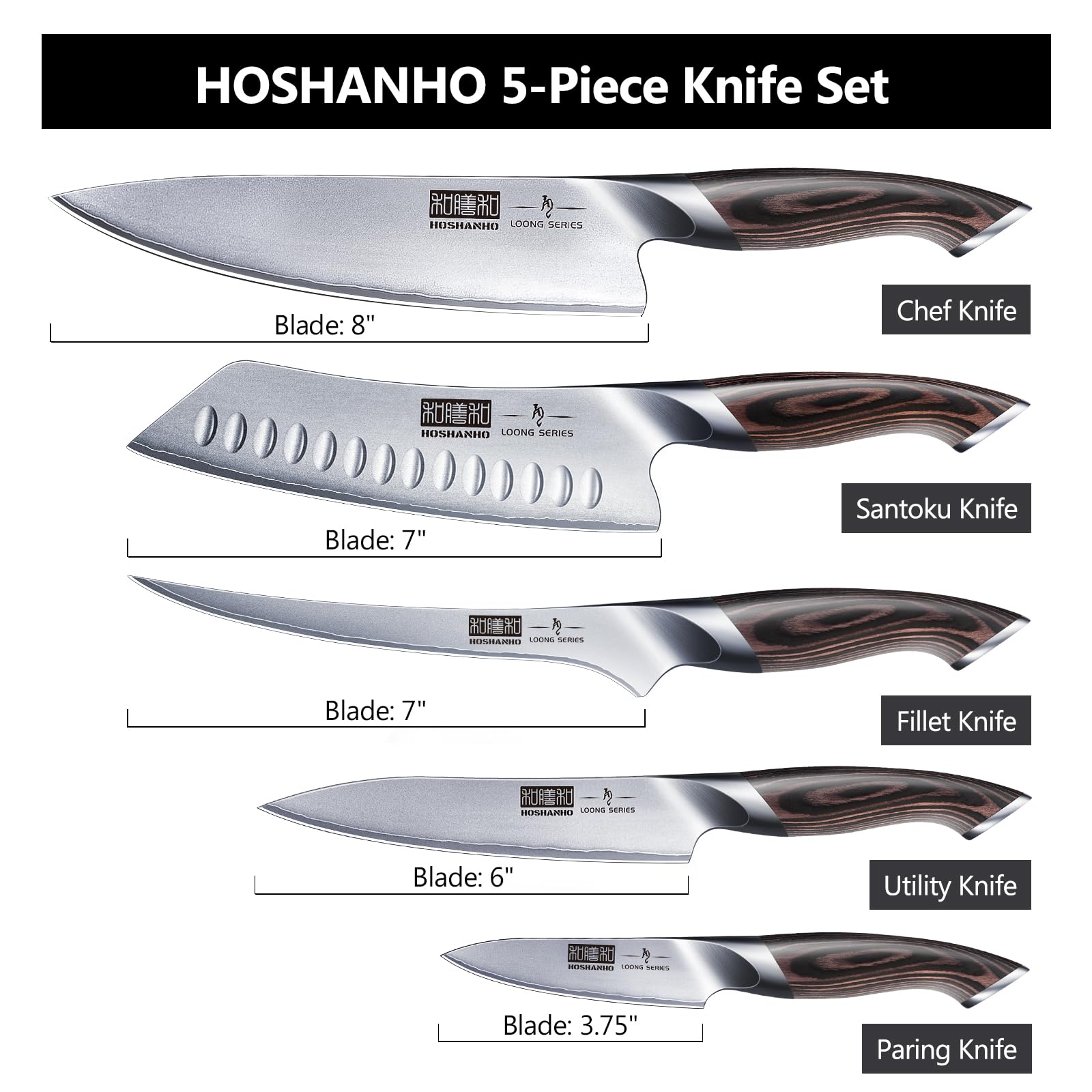 Cuchillo utilidad HOSHANHO de 6 pulgadas para tareas diarias en la cocina