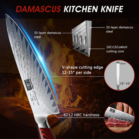 Cuchillo santoku HOSHANHO 7 pulgadas ideal para rebanar verduras y carnes