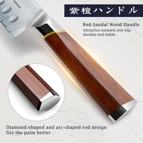 Mango de madera roja ergonómico HOSHANHO para agarre cómodo