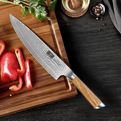 Mango de olivo ergonómico HOSHANHO para agarre estable y reducción de fatiga.