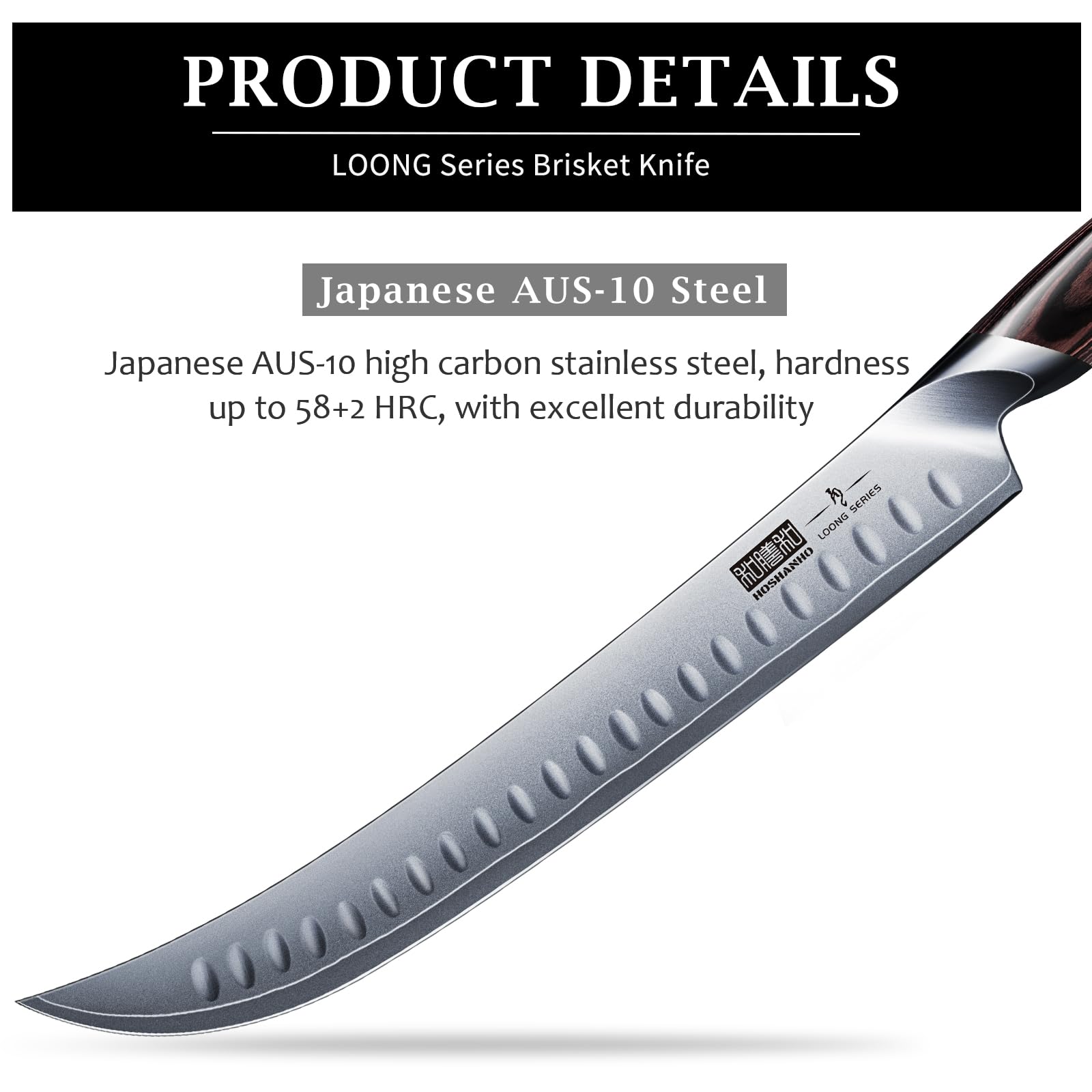 Mango de pakkawood ergonómico ofrece agarre seguro durante el corte