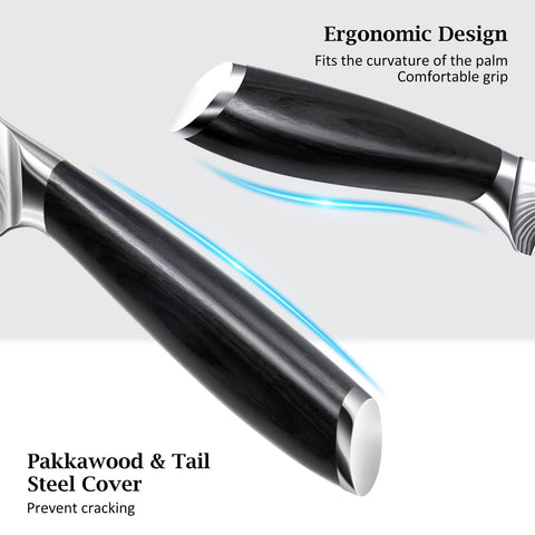 Mango Pakkawood ergonómico de HOSHANHO para agarre cómodo