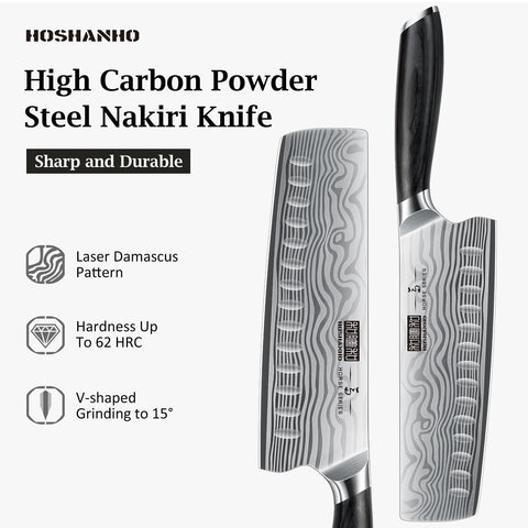 Mango ergonómico HOSHANHO Nakiri para agarre cómodo