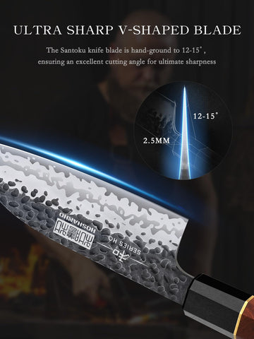 Cuchillo HOSHANHO Santoku 5p diseño octogonal de mango para mayor control