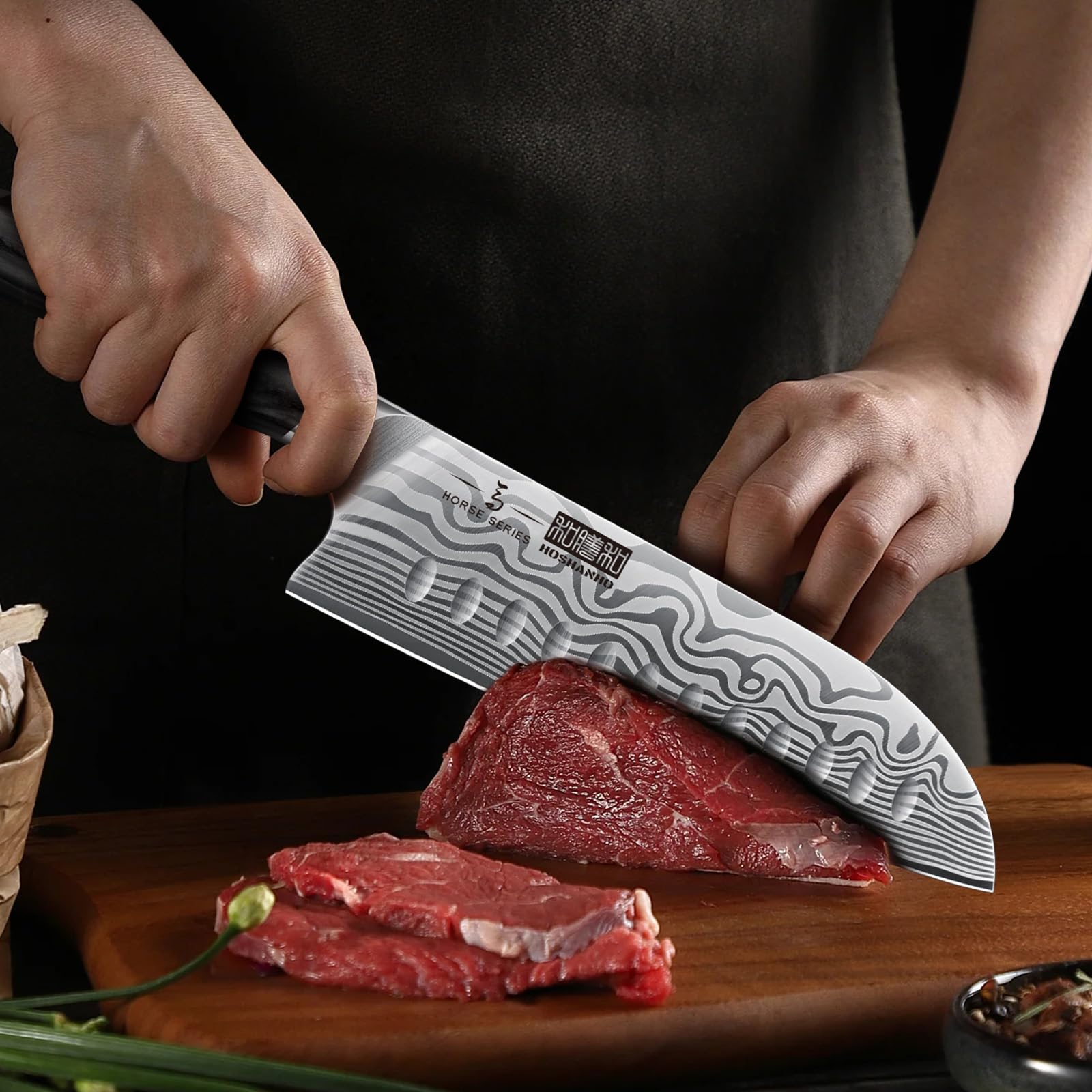 HOSHANHO Santoku 7 pulgadas, resistencia a la oxidación para uso diario en cocina.