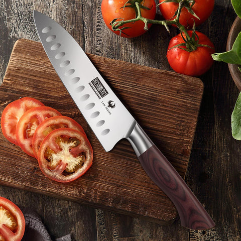 HOSHANHO Santoku: hoja de 7 pulgadas, ideal para picar, rebanar y cortar todo.