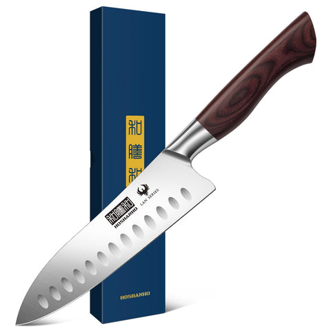 HOSHANHO Santoku: hoja afilada para cortes precisos y limpios.