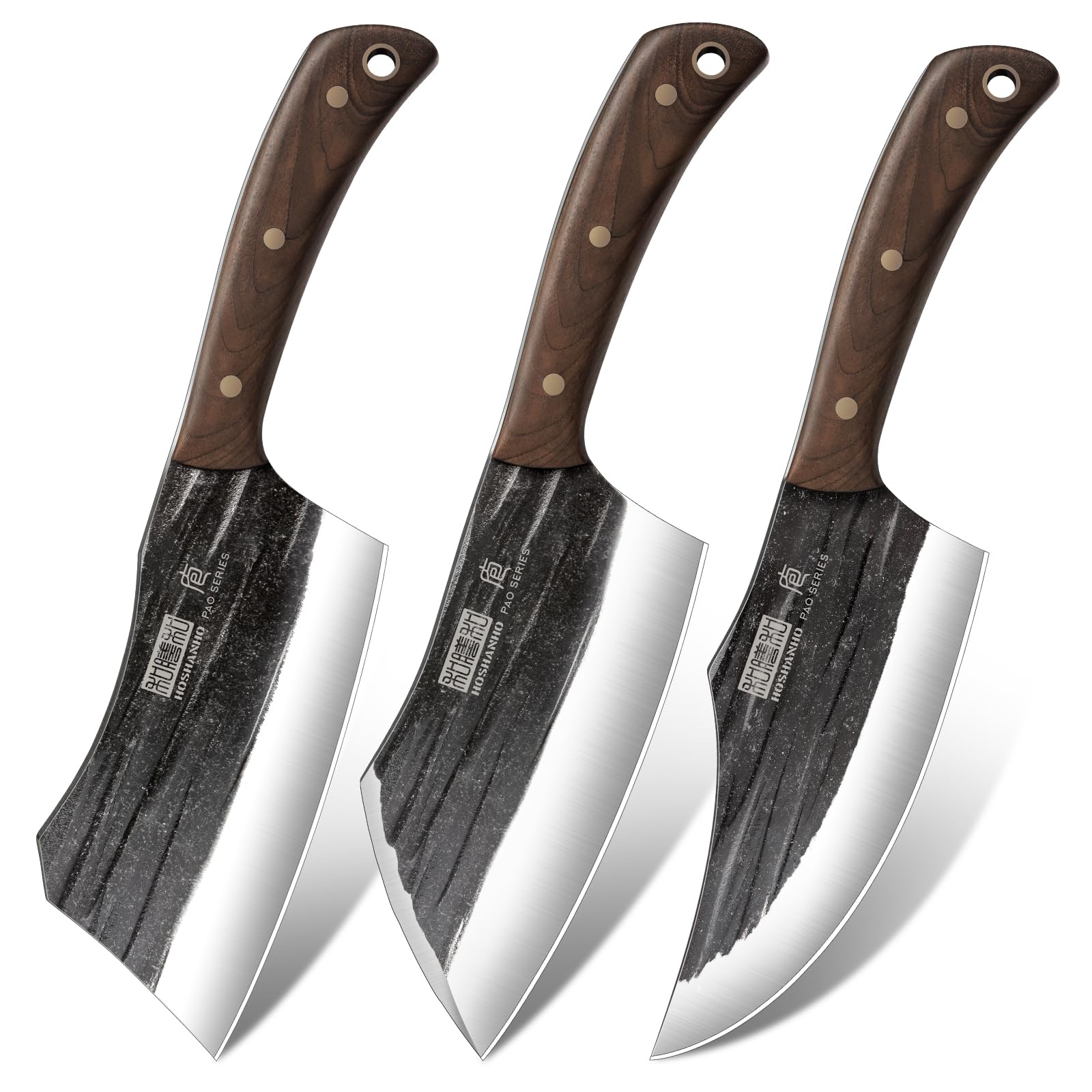 Set HOSHANHO de cuchillos para carne y huesos, ideal para asados y cocina diaria.