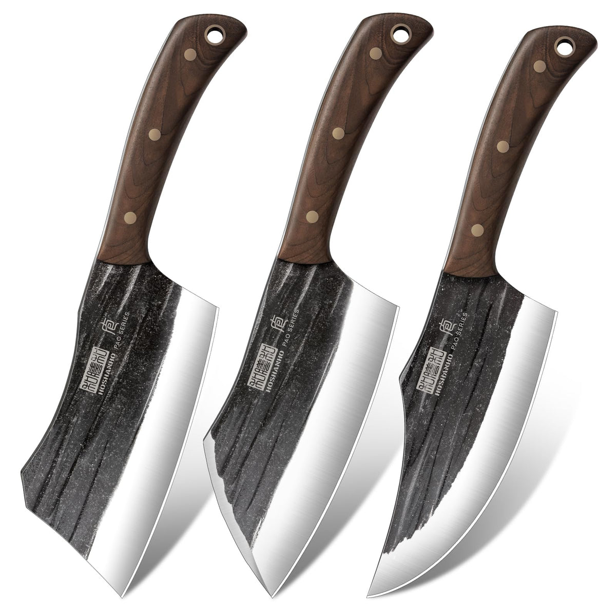 Set HOSHANHO de cuchillos para carne y huesos, ideal para asados y cocina diaria.