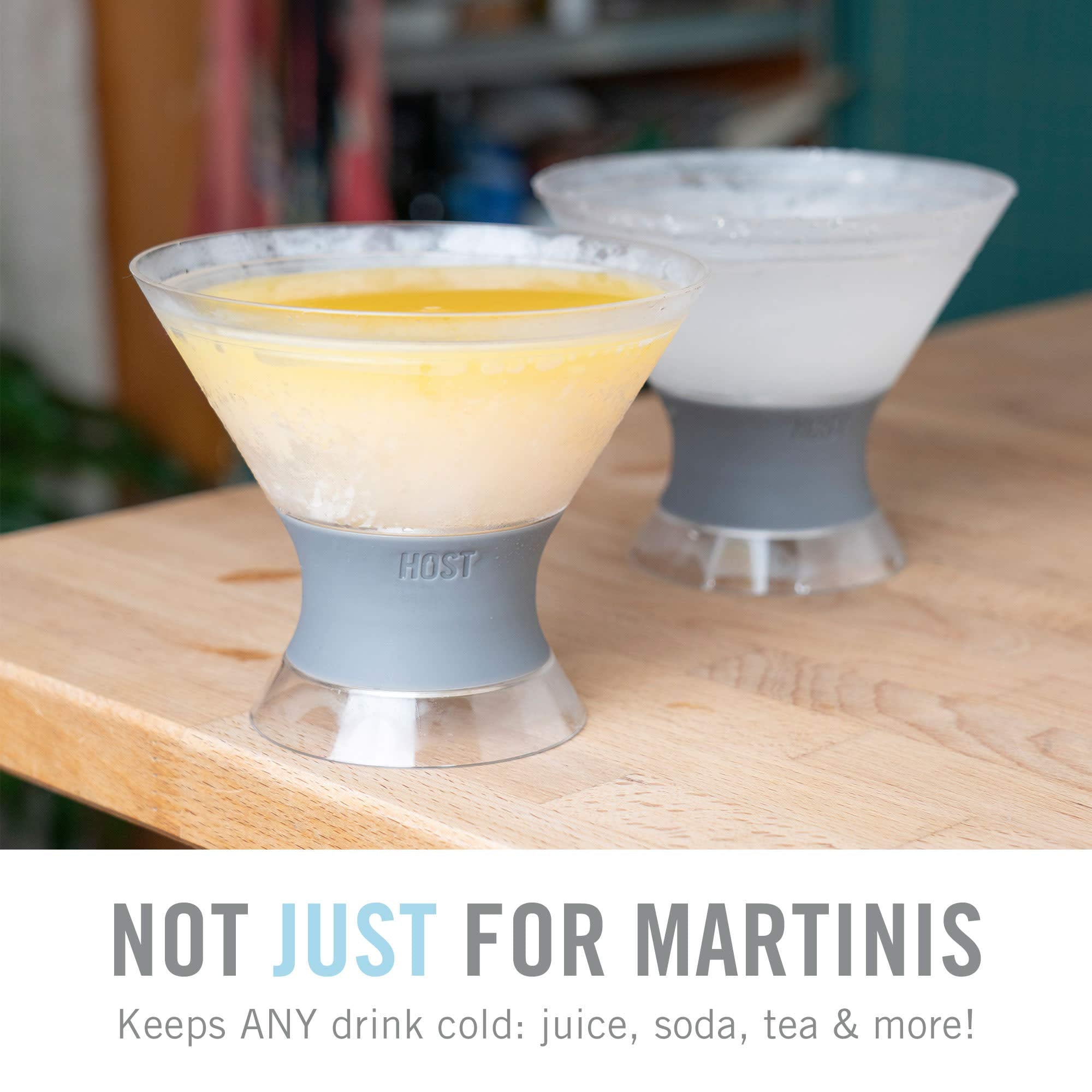 Host Freeze copas en uso exterior para cocteles al aire libre