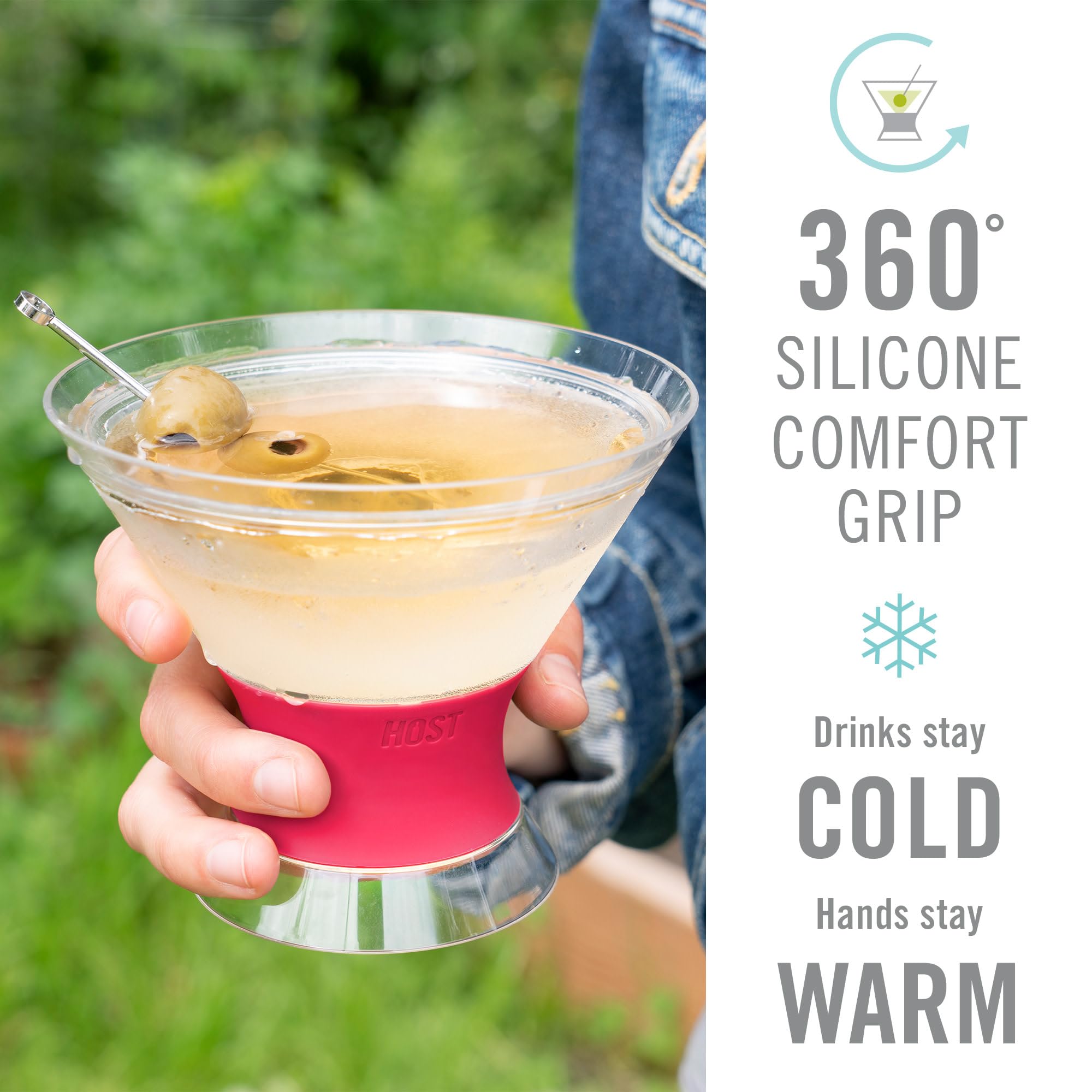 Host Martini Freeze: copa de doble pared plástica para enfriamiento estable