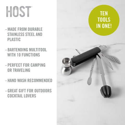 Host herramienta con colador integrado para cocteles limpios