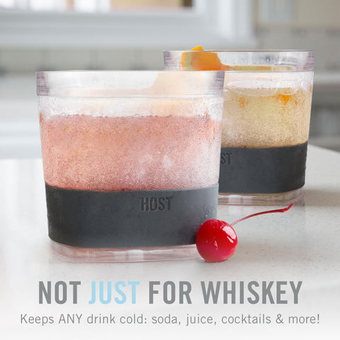 Host Whiskey Freeze utiliza gel de enfriamiento para mantener bebidas frias sin dilucion.