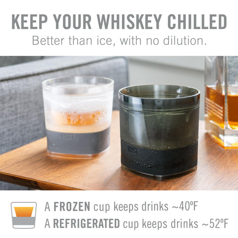 Vaso doble estilo antiguo Host Whiskey Freeze para degustar whisky con calma.