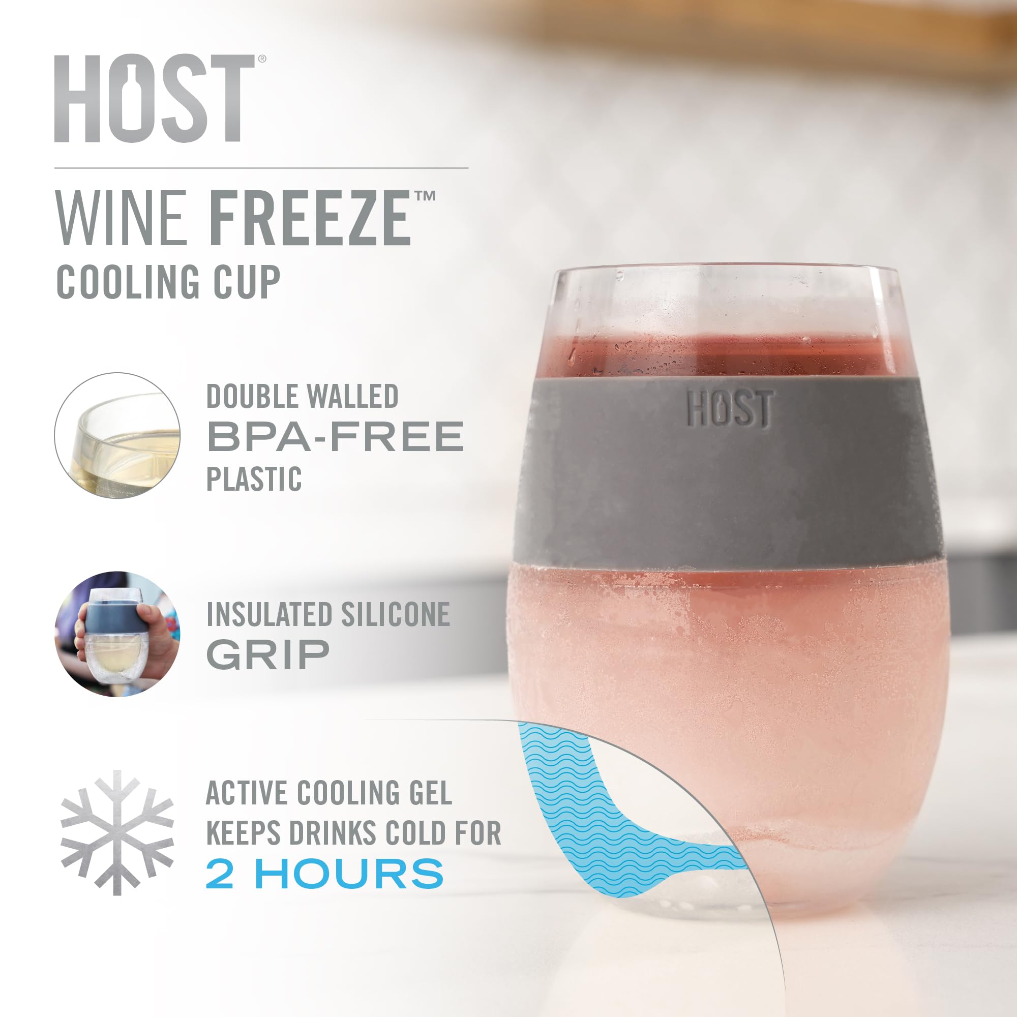 Host Wine Freeze: copa de doble pared con gel enfriante para vinos.