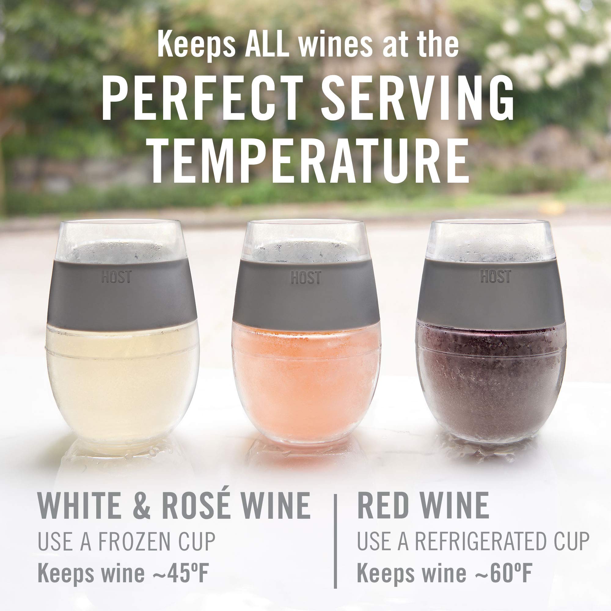 Host Wine Freeze: interior con gel frío para enfriar rápidamente el vino.