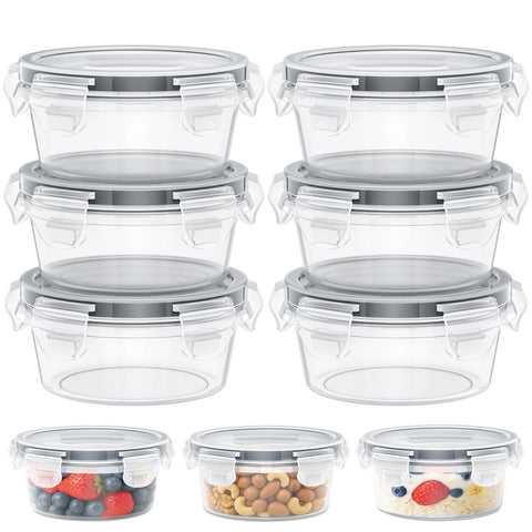 Hotbird contenedores reutilizables de 8 oz con tapas herméticas, ideales para llevar comida.