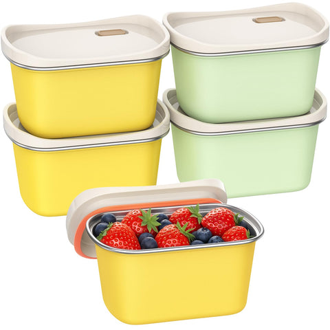 Hotbird: contenedores snack acero inoxidable 12 oz con tapas herméticas para frescura.
