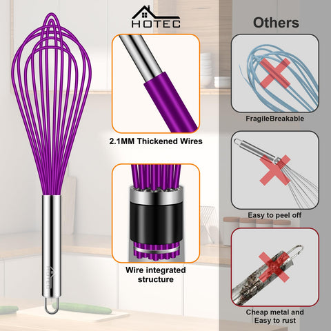 HOTEC batidor morado para cocina versátil y estilo.