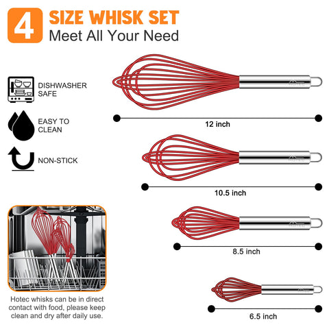 BATIDOR HOTEC silicona 12 pulgadas, ideal para salsas y emulsiones suaves.