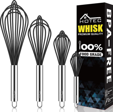 Batidor HOTEC de silicona con mango ergonómico para uso diario en la cocina