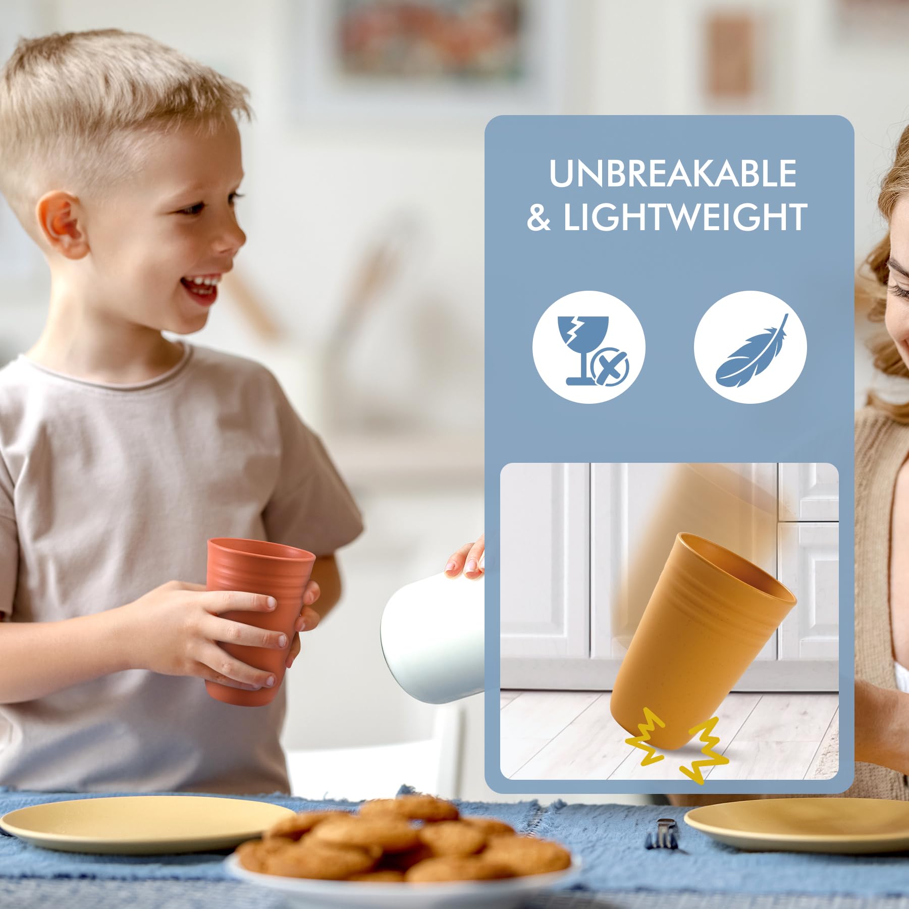 Copas HOTEC inquebrantables 15oz ideales para niños y actividades al aire libre.
