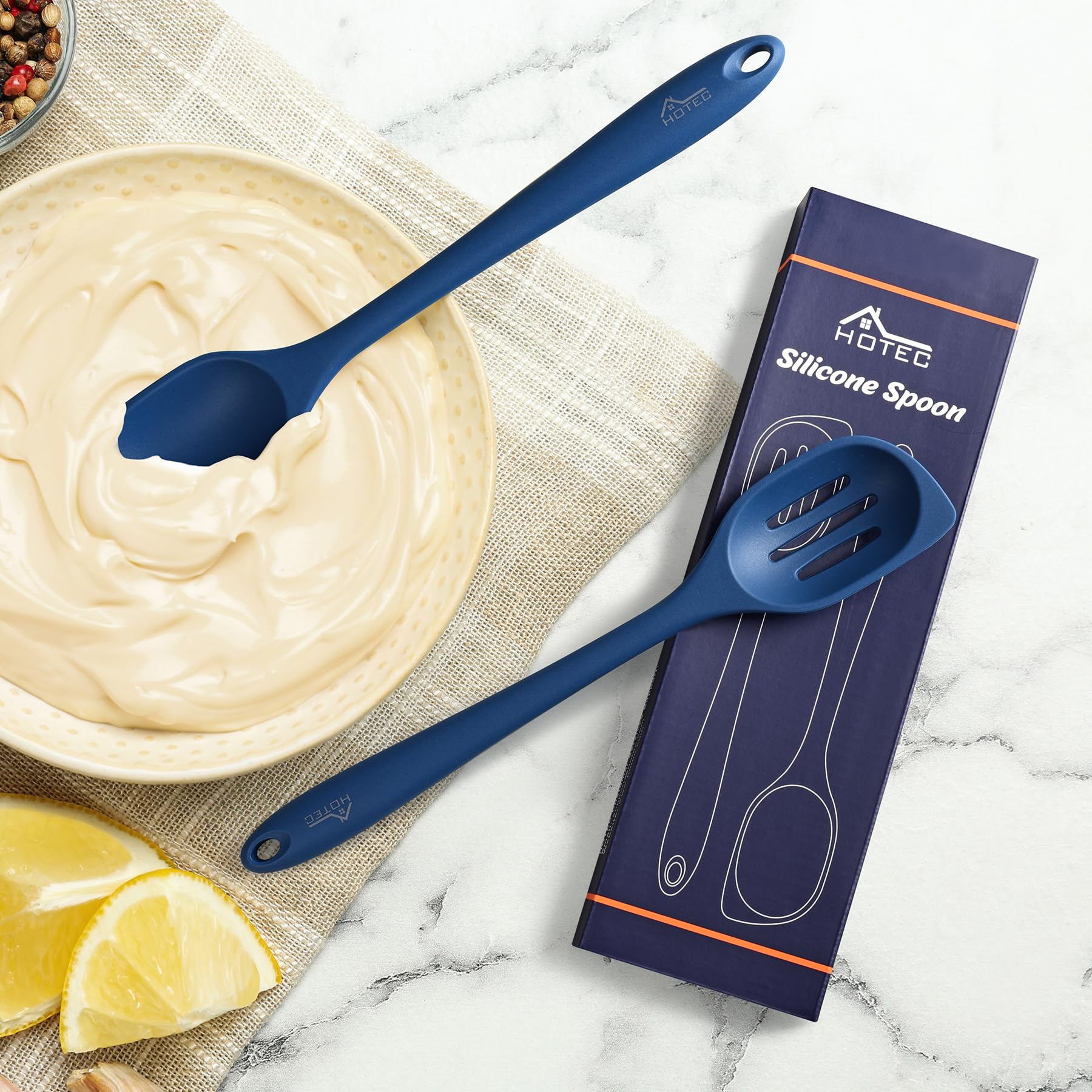 HOTEC cuchara de silicona para cocinar sin rayar utensilios.